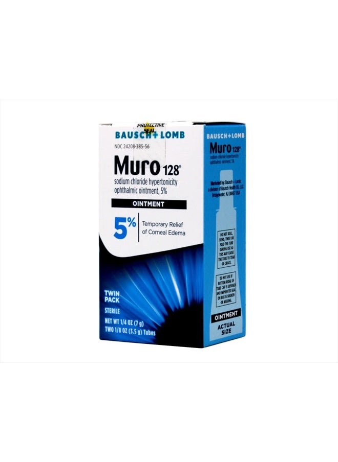 Bausch + Lomb Muro 128 Sterile Ophthalmic5 Percent Ointment,twin Pack - 0.25 Oz Sku 3701117  - Image 1