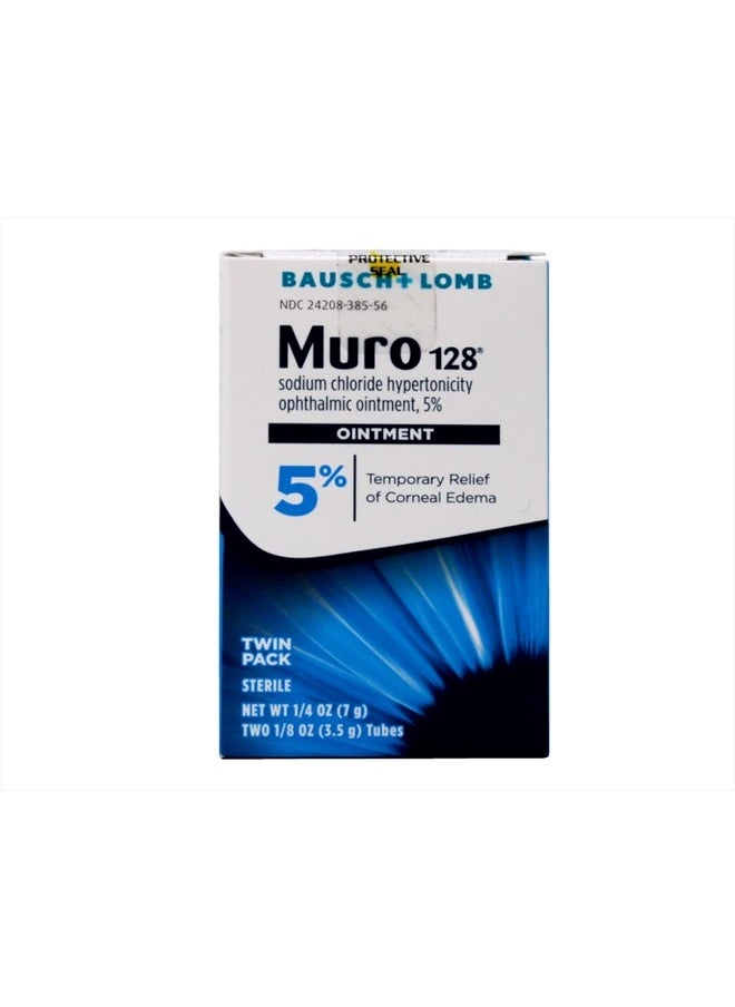 Bausch + Lomb Muro 128 Sterile Ophthalmic5 Percent Ointment,twin Pack - 0.25 Oz Sku 3701117  - Image 2