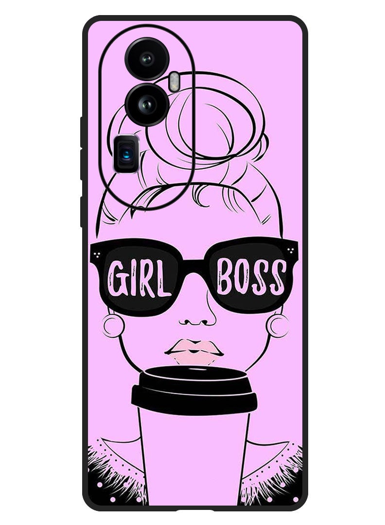 Theodor Protective Case Anti Scratch Shock Proof Bumper Cover For Oppo Reno 10 Pro Plus Girl Boss Pink Background - Image 1