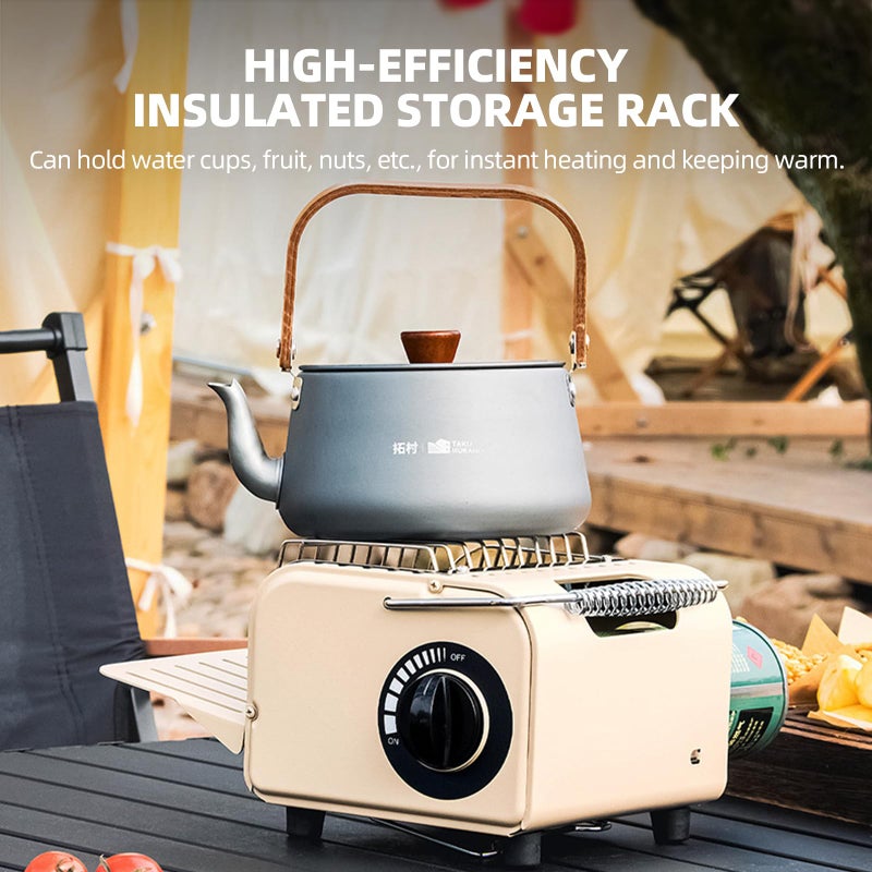 AirOka 3 in 1 Portable Heater and Stove, 1200W Outdoor Tent Stove, Adjustable Temperature Camping Heaters for Fishing, Hiking, Trekking, Patio, Coffee-coloured and Green (Coffee-coloured) - Image 2