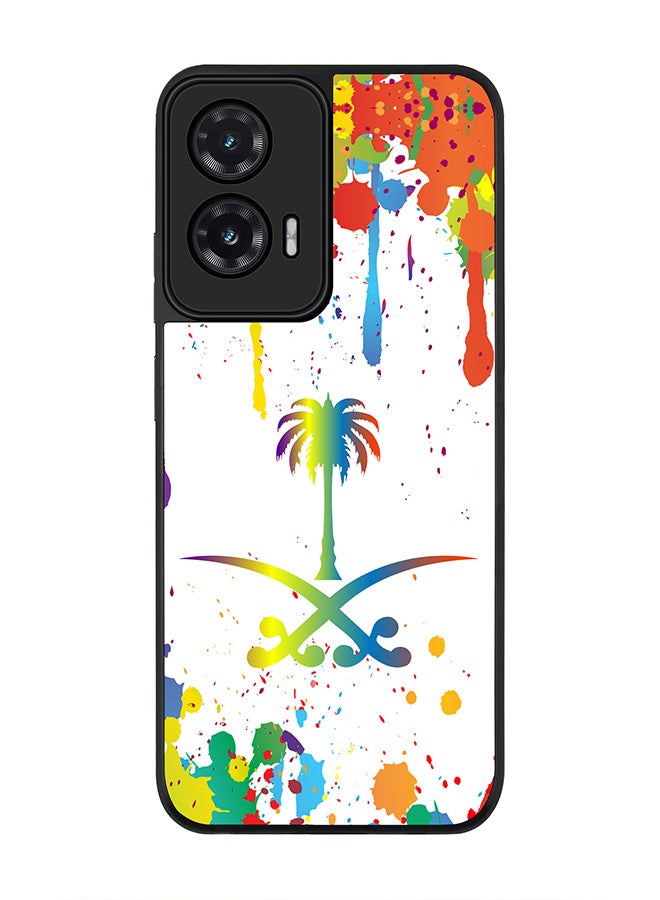 Stylizedd For Motorola Moto G35 Case,Slim fit Camera Protection, Shockproof Thin Phone cover  - Colorful Saudi - Image 1