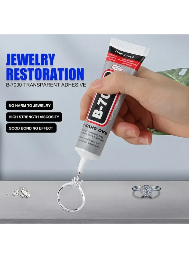 B-7000 Multi-Purpose Adhesive Glue - Strong & Durable Epoxy Resin for Jewelry, Mobile Phones, Fabric, Metal & Plastic - Transparent, Colorless, Ideal for Repair & Decoration, Jewelry Repair Glue | Transparent Adhesive | Versatile Adhesive  - Image 4