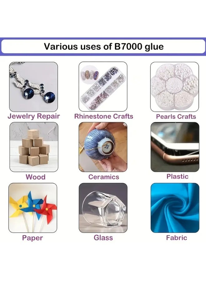 B-7000 Multi-Purpose Adhesive Glue - Strong & Durable Epoxy Resin for Jewelry, Mobile Phones, Fabric, Metal & Plastic - Transparent, Colorless, Ideal for Repair & Decoration, Jewelry Repair Glue | Transparent Adhesive | Versatile Adhesive  - Image 3