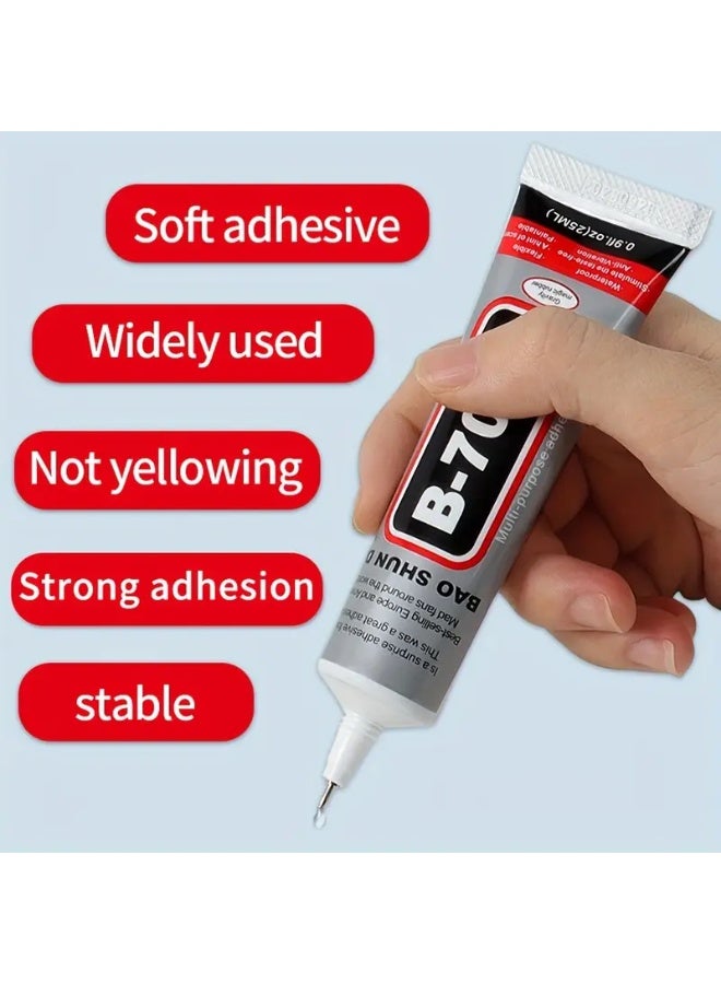 B-7000 Multi-Purpose Adhesive Glue - Strong & Durable Epoxy Resin for Jewelry, Mobile Phones, Fabric, Metal & Plastic - Transparent, Colorless, Ideal for Repair & Decoration, Jewelry Repair Glue | Transparent Adhesive | Versatile Adhesive  - Image 1