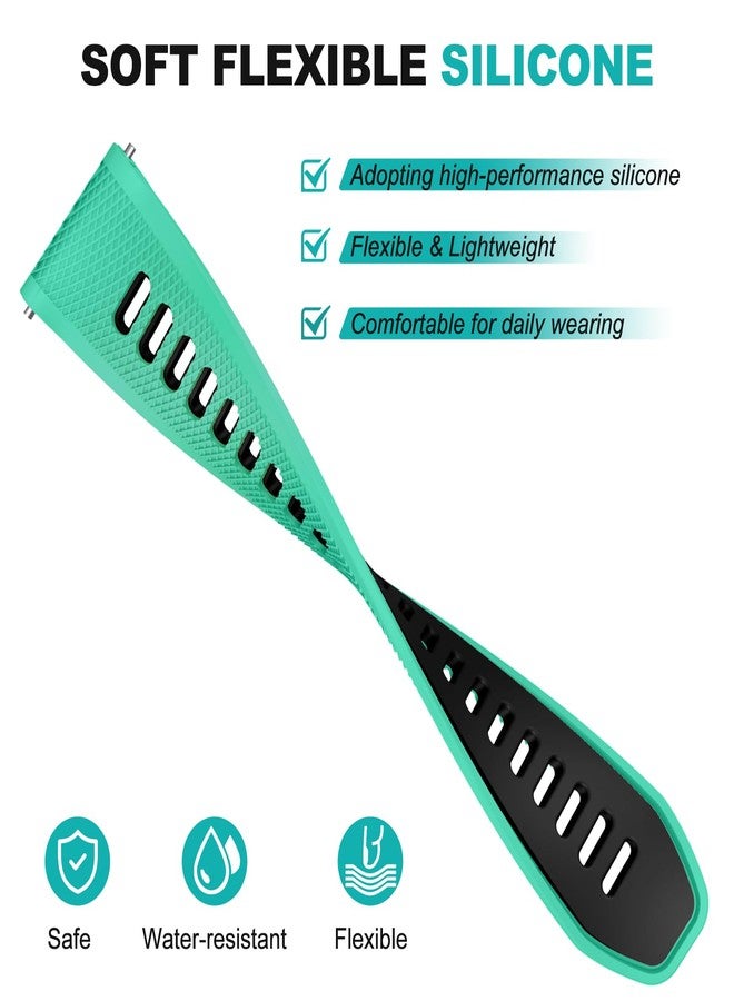 OVERSTEP Compatible with Forerunner 265 Strap, 22 mm Replacement Soft Silicone Strap for Garmin Venu 2/Vivoactive 4/Forerunner 255/Huawei Watch GT2/Ticwatch Pro S2/E2 - Image 3