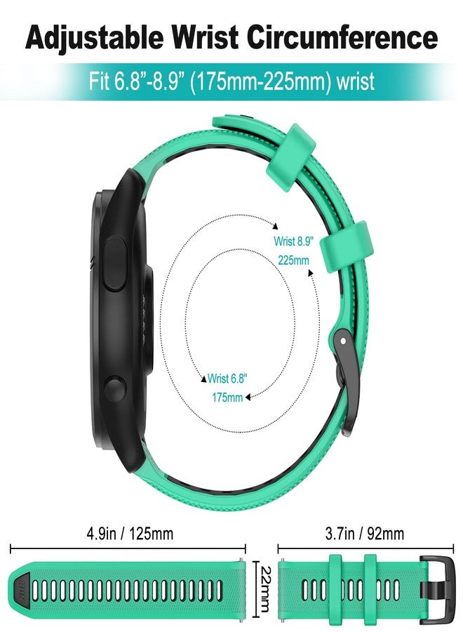 OVERSTEP Compatible with Forerunner 265 Strap, 22 mm Replacement Soft Silicone Strap for Garmin Venu 2/Vivoactive 4/Forerunner 255/Huawei Watch GT2/Ticwatch Pro S2/E2 - Image 5
