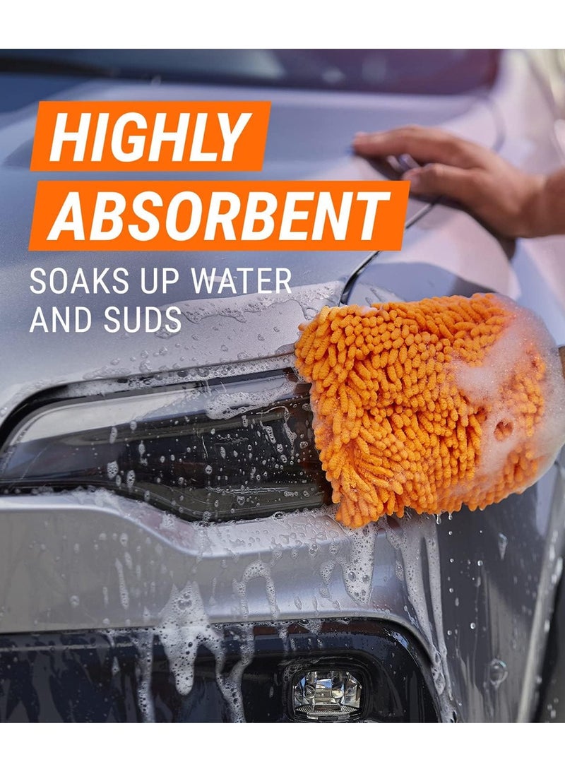 KENT - KENT Microfiber 2-in-1 Noodle Wash Mitt Duo - Premium Car Wash Kit & Wash and Dry Pack, High Absorbency and Scratch-Free Cleaning - Image 1