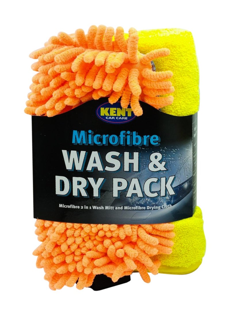 KENT - KENT Microfiber 2-in-1 Noodle Wash Mitt Duo - Premium Car Wash Kit & Wash and Dry Pack, High Absorbency and Scratch-Free Cleaning - Image 1