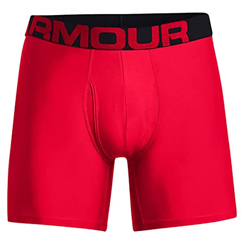 Under Armour mens Tech 6-inch Boxerjock 2-Pack , Red (600)/Black , Small - Image 4