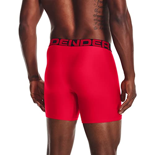 Under Armour mens Tech 6-inch Boxerjock 2-Pack , Red (600)/Black , Small - Image 2