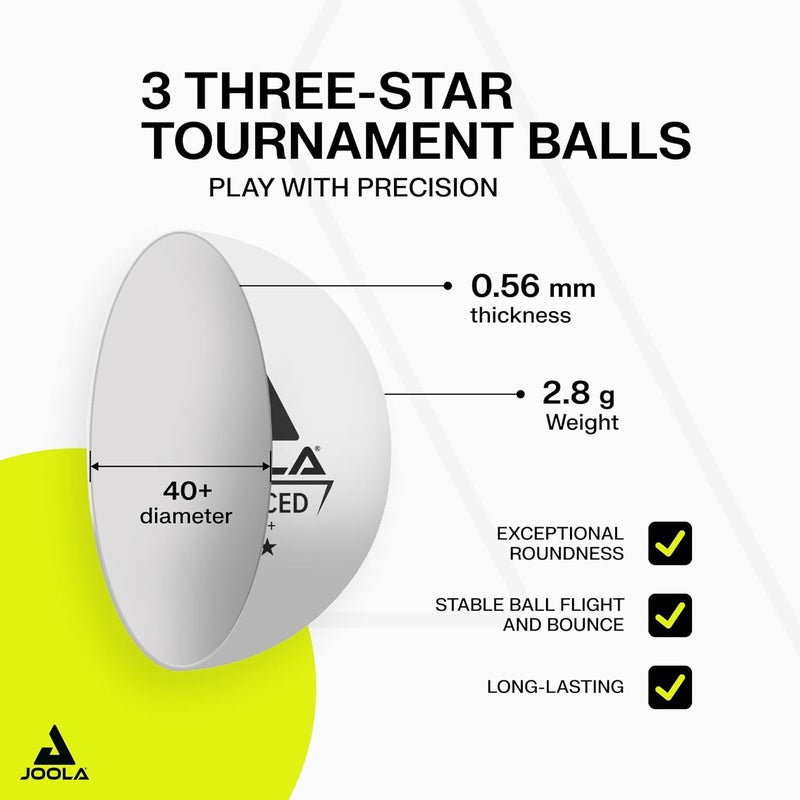 JOOLA مجموعة مضارب بينغ بونغ ديو برو من 2 - مضارب تنس طاولة احترافية، ثلاث كرات بينغ بونغ متقدمة من 3 نجوم وحقيبة حمل - مضارب تنس طاولة متقدمة - Image 5