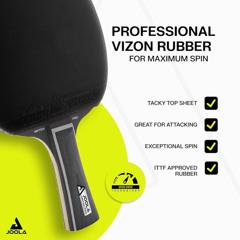 JOOLA مجموعة مضارب بينغ بونغ ديو برو من 2 - مضارب تنس طاولة احترافية، ثلاث كرات بينغ بونغ متقدمة من 3 نجوم وحقيبة حمل - مضارب تنس طاولة متقدمة - Image 3