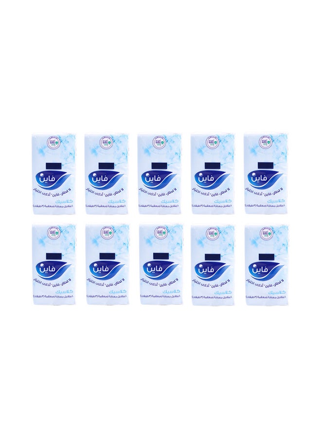 Classic Pocket Face Tissues 3 Ply 10 Tissues 10 Pieces
