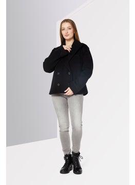POLO RALPH LAUREN Women Textured Long Sleeve Short Trench Coat, Black  - Image 2