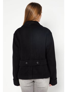 POLO RALPH LAUREN Women Textured Long Sleeve Short Trench Coat, Black  - Image 3