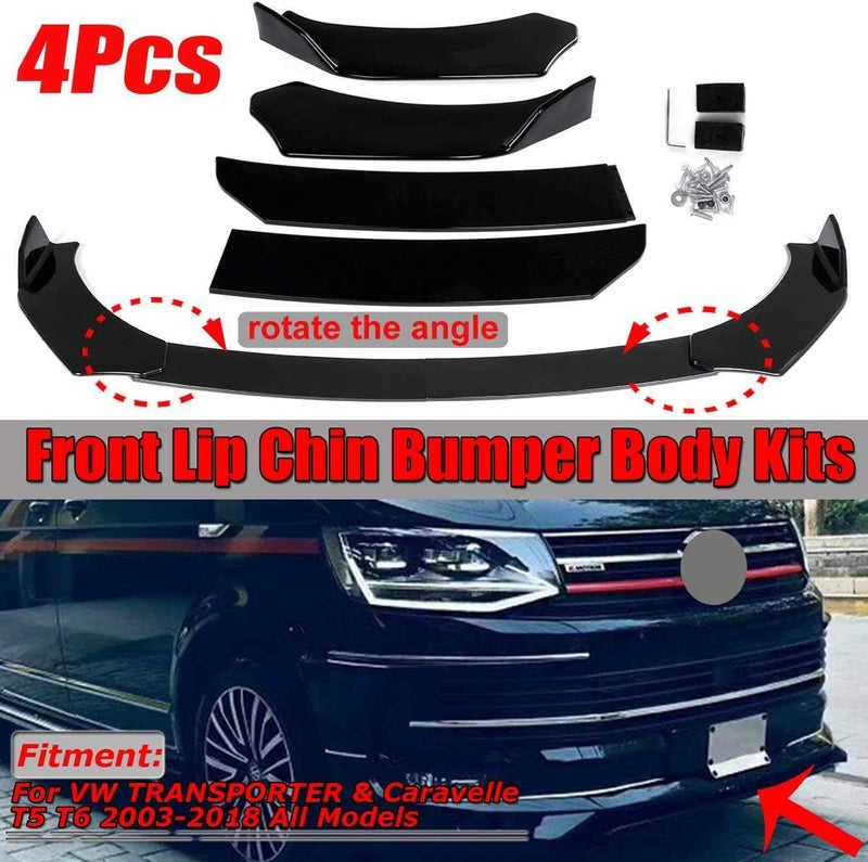 Vuzmode Universal Car Front Bumper Splitter Lip Kit - Image 2