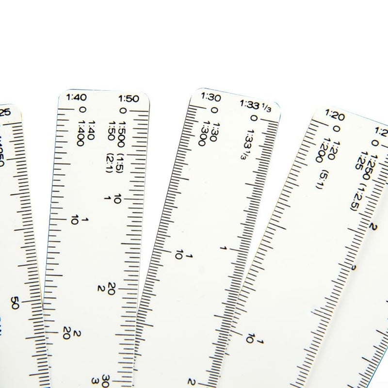 Compact Fan Shape Scale Ruler 5 Blades for Design Measurement Tasks - Image 2