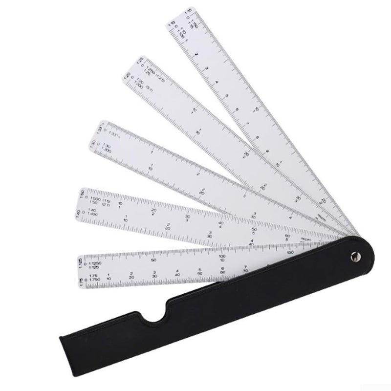 Compact Fan Shape Scale Ruler 5 Blades for Design Measurement Tasks - Image 4