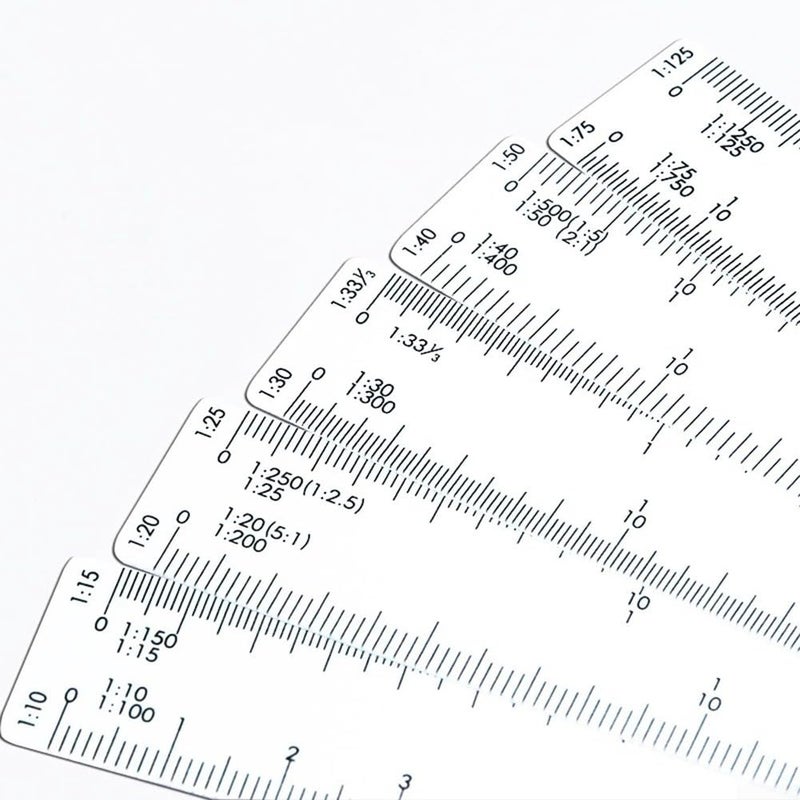 Compact Fan Shape Scale Ruler 5 Blades for Design Measurement Tasks - Image 5