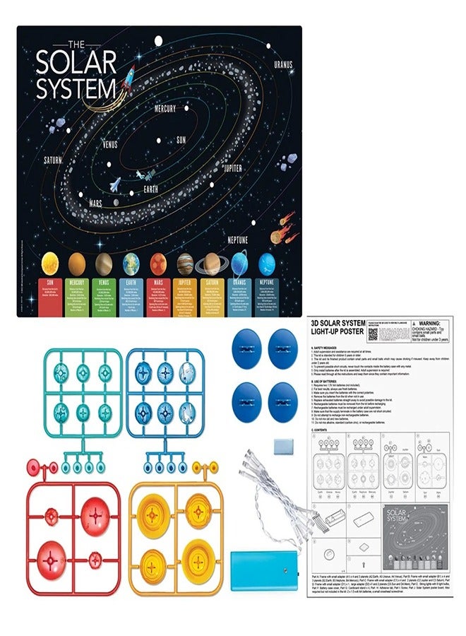 4M - KIDZLABS  3D SOLAR SYSTEM LIGHT-UP POSTER BOARD  - 00-03461 - Image 2