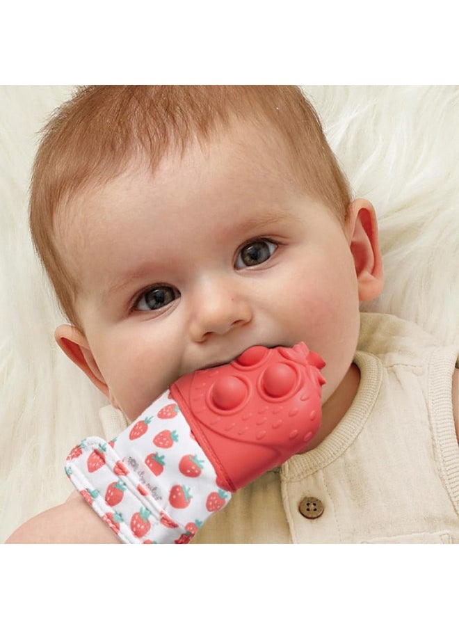 Itzy Ritzy - Itzy Ritzy Popper Teether Mitt (Strawberry) - Image 1