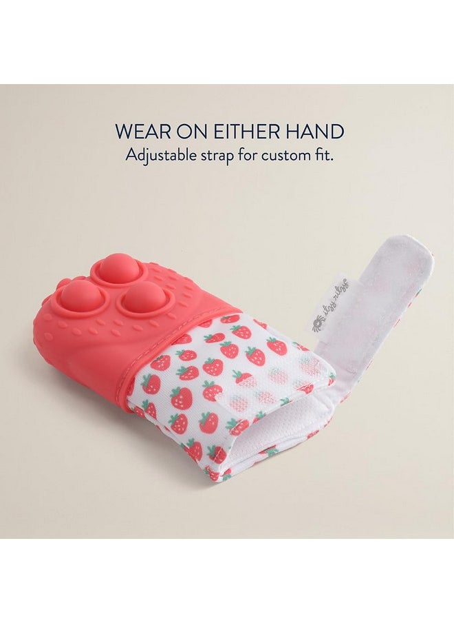 Itzy Ritzy - Itzy Ritzy Popper Teether Mitt (Strawberry) - Image 1