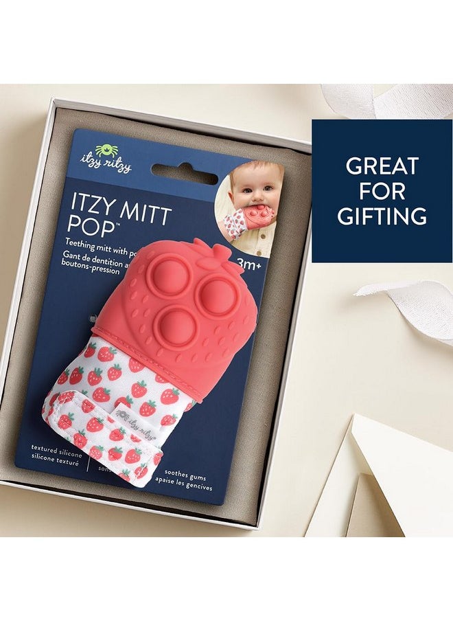 Itzy Ritzy - Itzy Ritzy Popper Teether Mitt (Strawberry) - Image 1