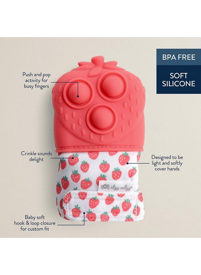 Itzy Ritzy - Itzy Ritzy Popper Teether Mitt (Strawberry) - Image 1