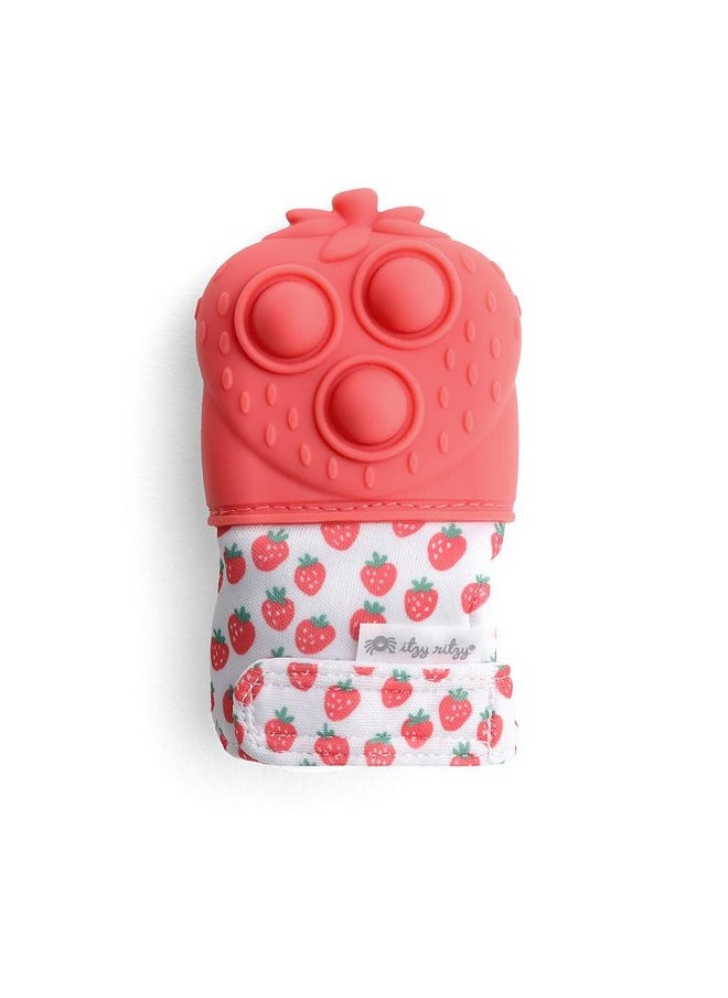 Itzy Ritzy - Itzy Ritzy Popper Teether Mitt (Strawberry) - Image 1