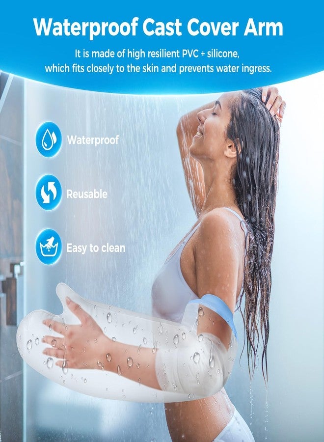Bomxmon Adult Cast Cover Waterproof Arm for Shower, Reusable Bandage Protector for Shower Bath, Watertight Seal Tight Bathing Guard for Hand Wrist Finger Elbow (Adult Half Arm) - Image 3