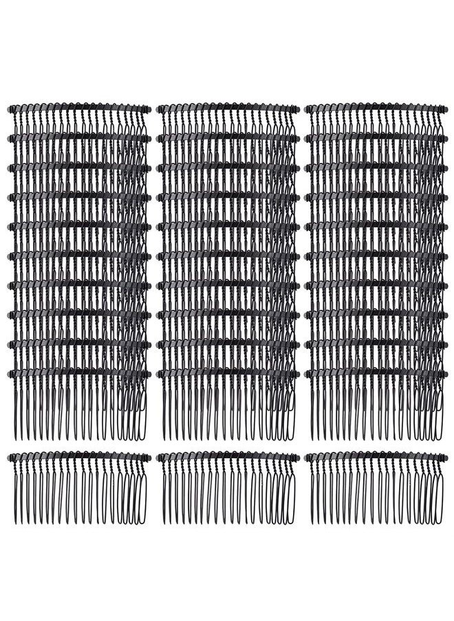 Cinaci 30 Pack Black Metal Hair Side Combs Slide Bun Holder with 20 Teeth DIY Headpieces Clips Grips Barrettes Accessories for Women Girls Brides Veil (Black)  - Image 1