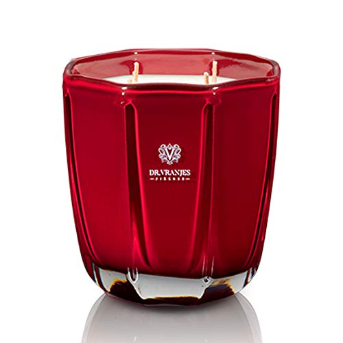 Dr. Vranjes - Decorative Candle Tormalina - Rosso Nobile 500 g / 18 oz, Scented Candle, Refined Colored Glass Vessel Hand-Made, Octagonal Form, Color Red, Made in Italy - Image 1