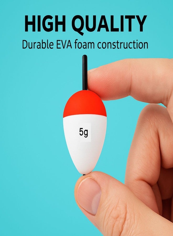 VAYINATO® 5 Pcs (5g) High-Visibility Red & White EVA Foam Fishing Floats - Large Buoyancy, Durable for Long Casts, Ideal for Freshwater & Saltwater Fishing - Image 4