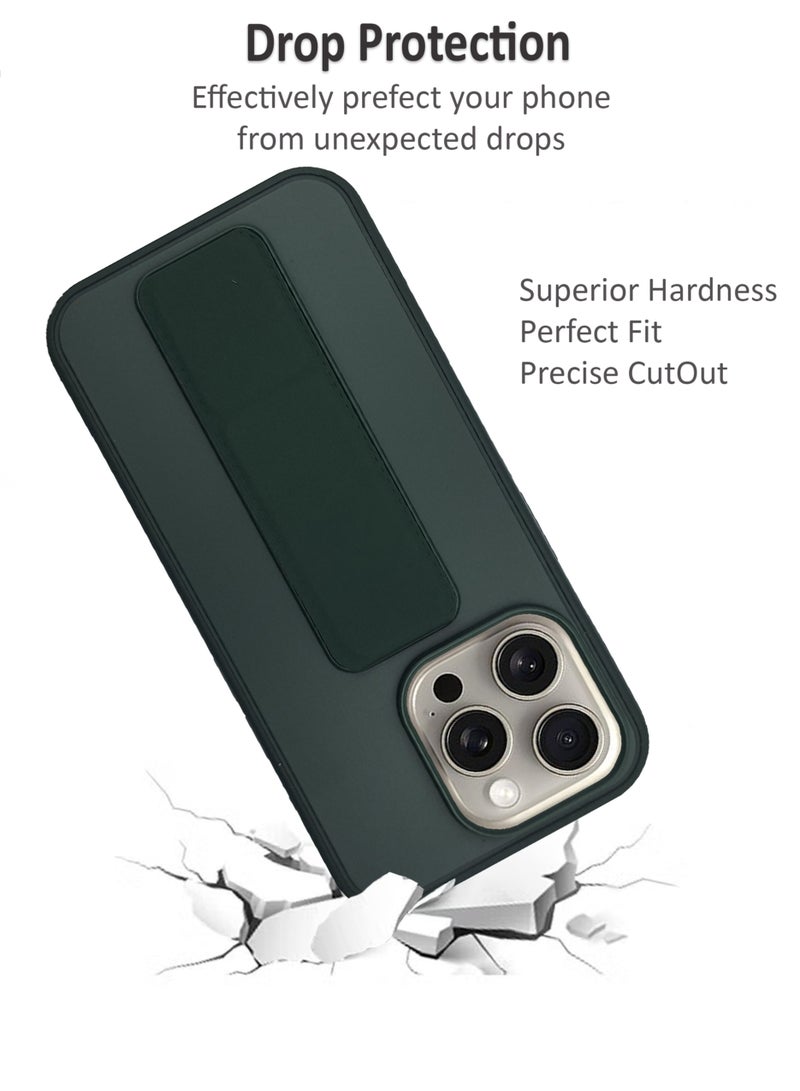 Premium Silicone Magnetic Hand Grip Case Cover for Apple iPhone 15 Pro Max - Green