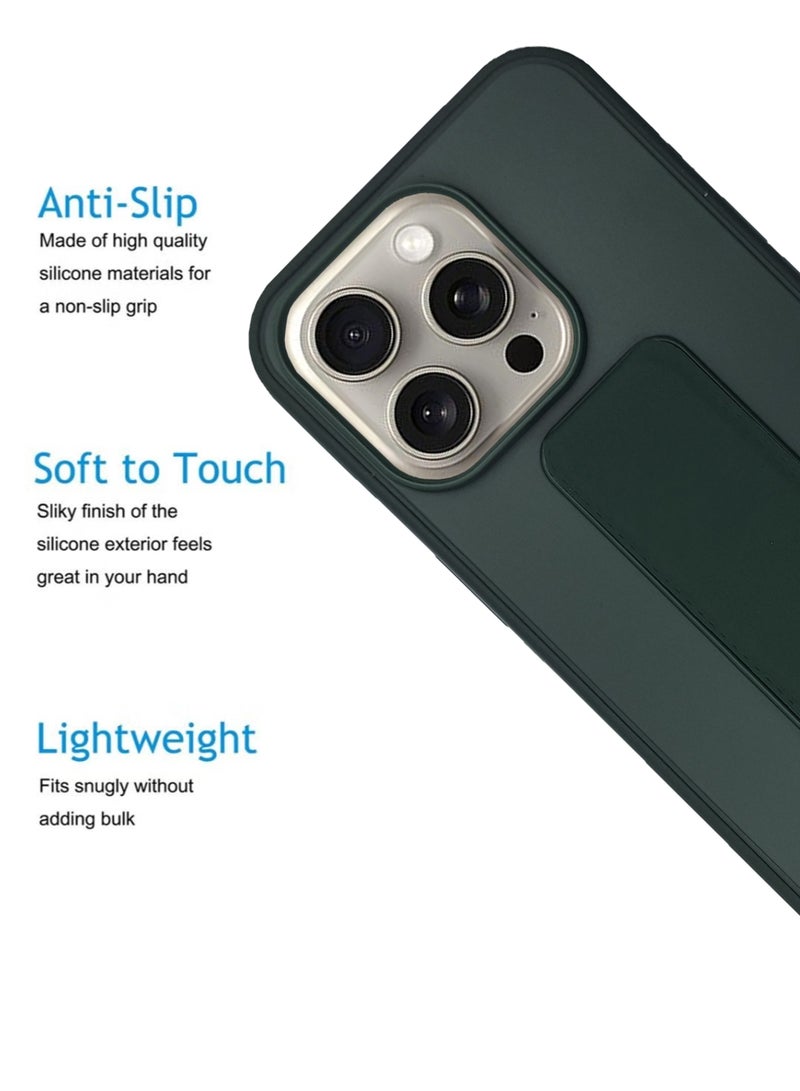 Premium Silicone Magnetic Hand Grip Case Cover for Apple iPhone 15 Pro Max - Green