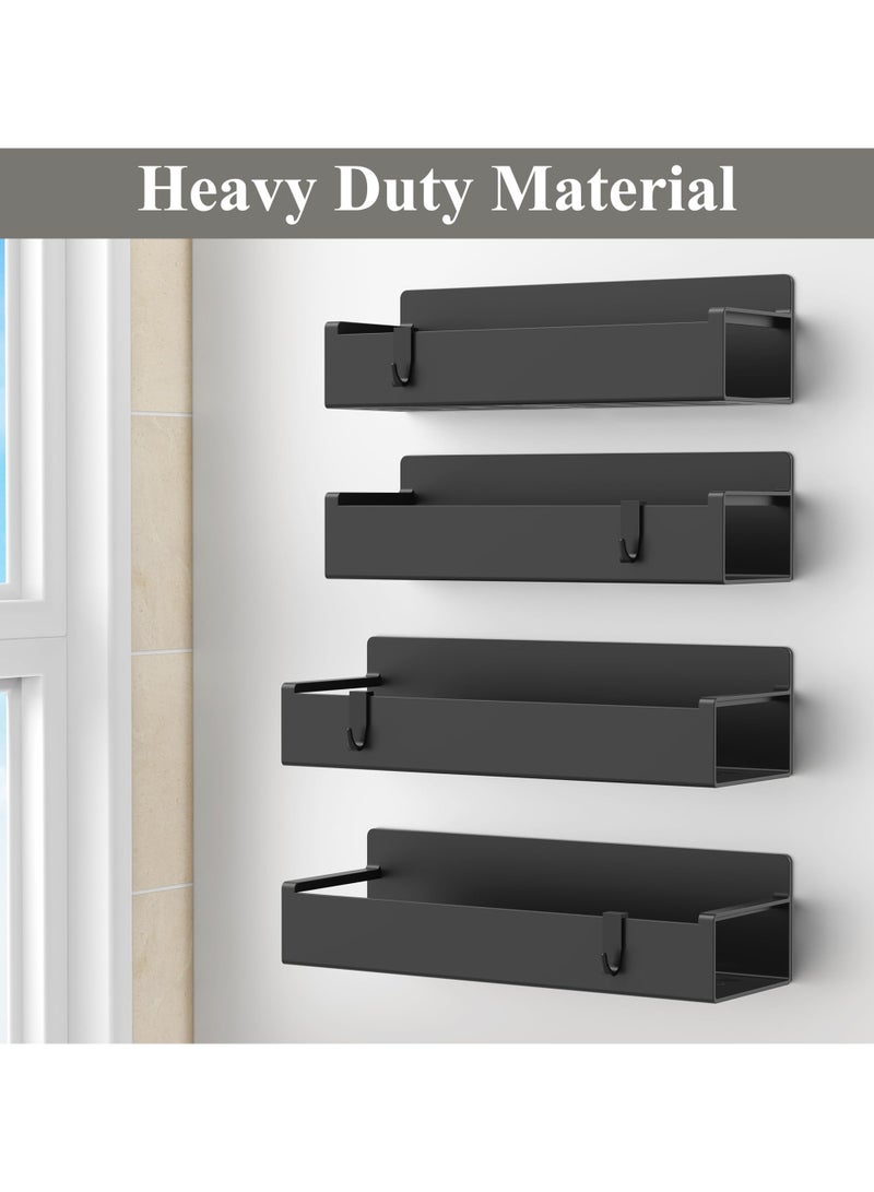 كيلا مجموعة من 4 رفوف تخزين مغناطيسية للتوابل للثلاجة والفرن، منظمات ثلاجة سوداء اللون للتخزين - Image 5