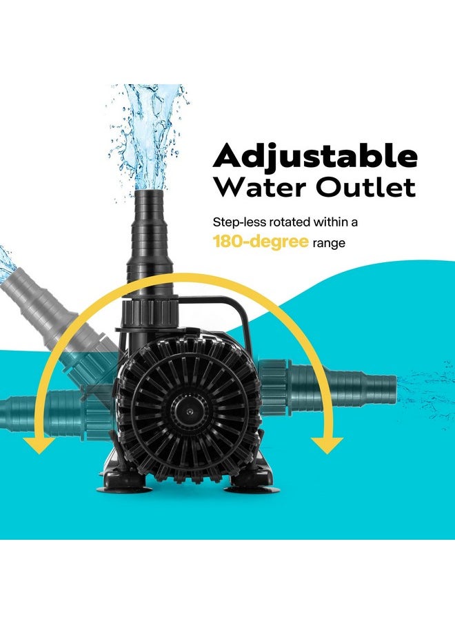 VIVOHOME VIVOHOME 100W 1800GPH Submersible Water Pump with 180° Adjustable Water Outlet, 13.8ft High Lift for Waterfall Fountains Fish Tank Pond  - Image 3