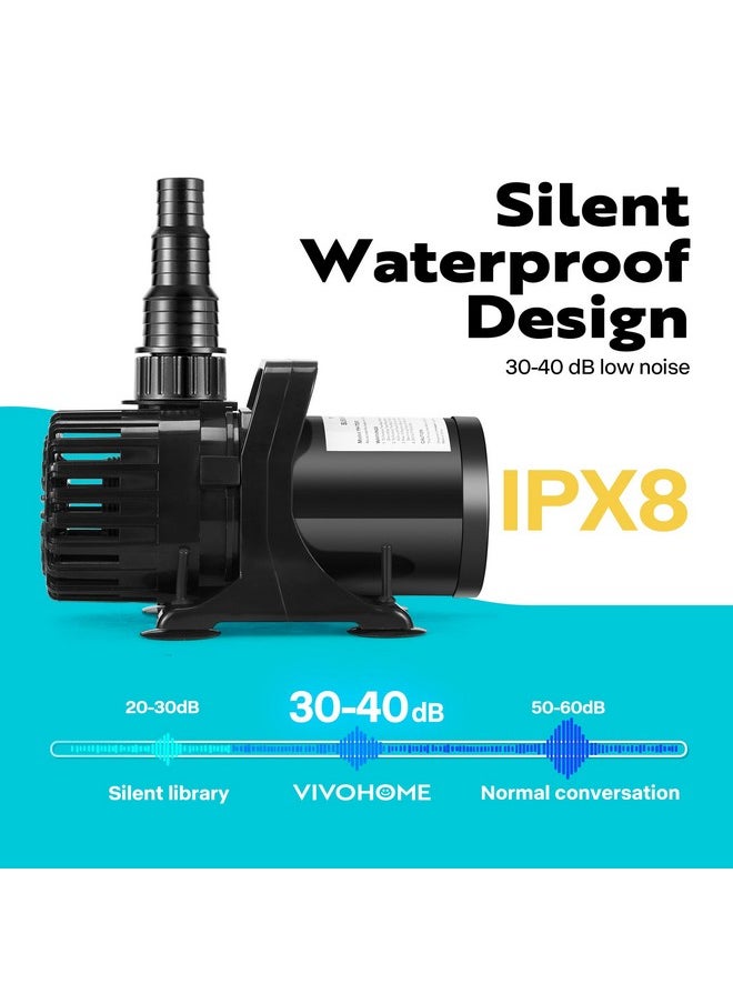 VIVOHOME VIVOHOME 100W 1800GPH Submersible Water Pump with 180° Adjustable Water Outlet, 13.8ft High Lift for Waterfall Fountains Fish Tank Pond  - Image 5