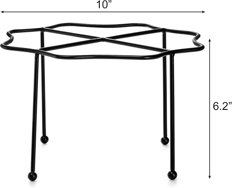 Elsjoy Set of 4 Black Pizza Stand Holder, 10 Inch Tabletop Pizza Pan Riser Stand Metal Wire Pizza Rack for Serving, Table Pizza Display Stand for Party, Home, Restaurant - Image 2