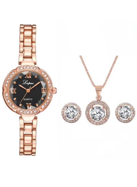 Jewelry set with analog watch