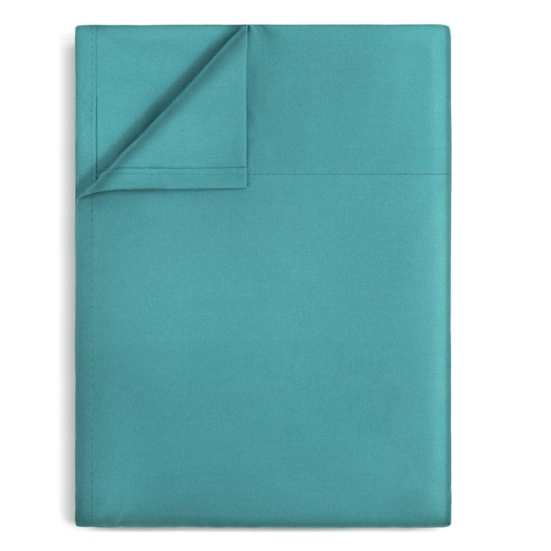 Lirex Twin Size Flat Sheet Only Ultra Soft & Breathable Brushed 1800 Microfiber Hotel Quality Green Flat Sheet Sold Separately Top Sheet for Bed (Green  Twin) - Image 1