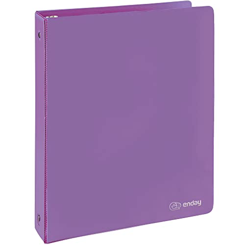 Enday 3 Ring Binder 1.5 Inch Purple, 1 ½ inch Binder Clear View Cover with 2 Inside Pockets, Colored School Supplies Office and Home – by Enday - Image 2