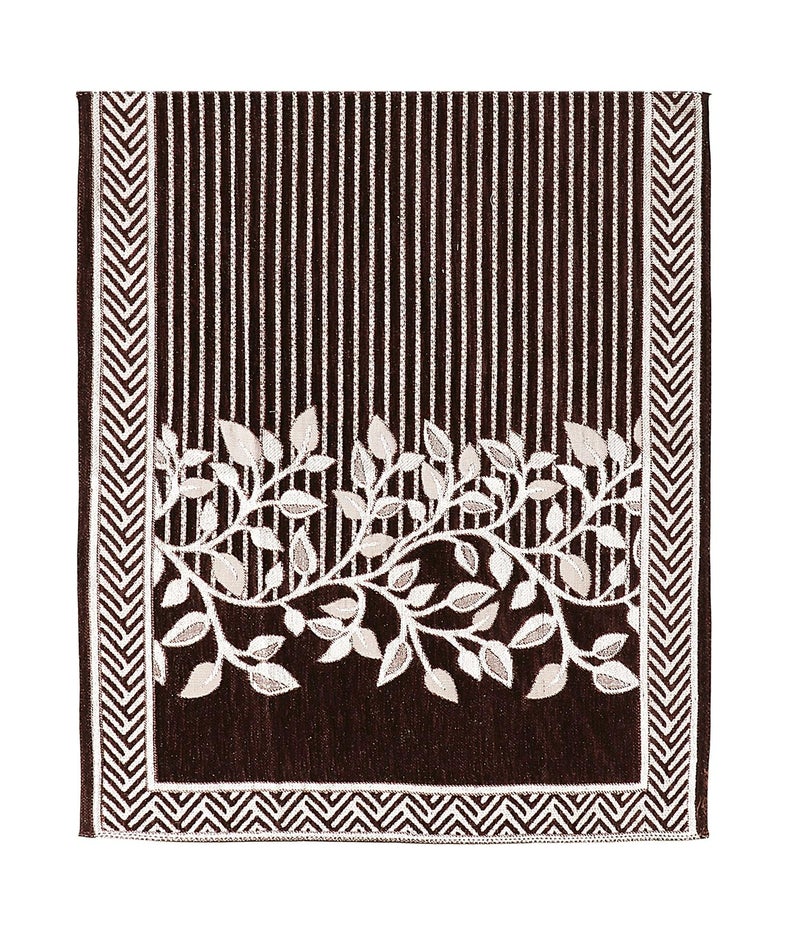 Nendle Refined Velvet Floral Sofa Mat 7 Seater Set Cover Elegant and Durable Protector for Living Room Sofa Set 3+2+2, Suitable for Wooden, Leather, Other Fabric Sofa Set (Color Brown, Pack of 3) - Image 3