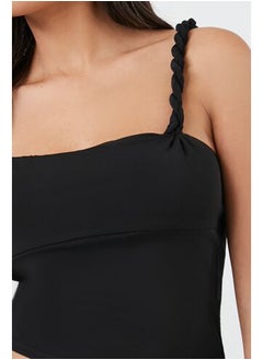 Button-Front Mesh Crop Top