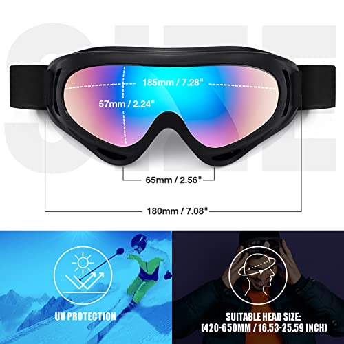 MAMBAOUT 2-Pack Snow Ski Goggles, Snowboard Goggles for Men, Women, Youth, Kids, Boys or Girls - Image 4