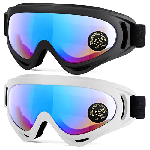MAMBAOUT 2-Pack Snow Ski Goggles, Snowboard Goggles for Men, Women, Youth, Kids, Boys or Girls - Image 1