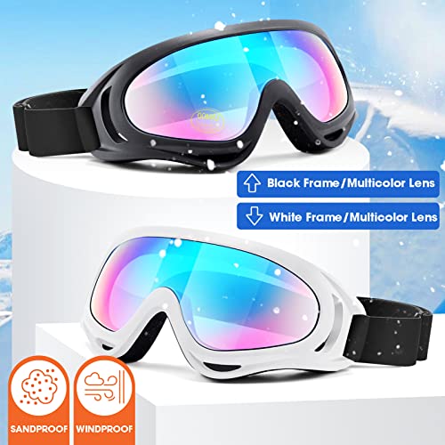 MAMBAOUT 2-Pack Snow Ski Goggles, Snowboard Goggles for Men, Women, Youth, Kids, Boys or Girls - Image 2