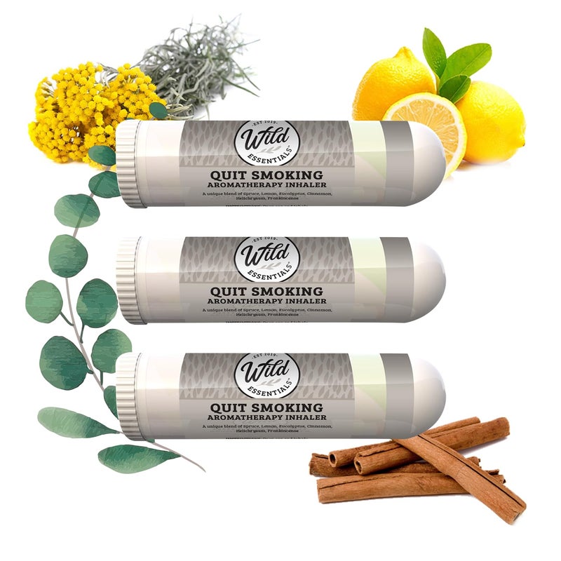 mEssentials Wild Essentials 3 Pack of Quit Smoking Aromatherapy Nasal Inhalers Made with 100% Natural, Therapeutic Grade Essential Oils to Help You Kick The Habit and Quench The Cravings - Image 1