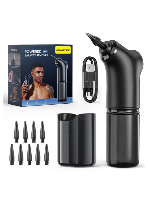Ear Wax Removal Kit with 4 Pressure Modes, 10pcs Nozzles, Portable and Convenient, Long Lasting Battery, Safe and Gentle, 200ml Water Tank,