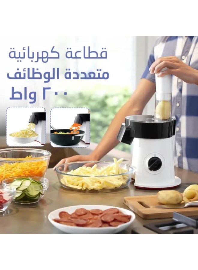 Tradeo Electric Salad Preparation Device 200W Vegetable Cutter Slicer Chopper Multi Blade Set - Image 4
